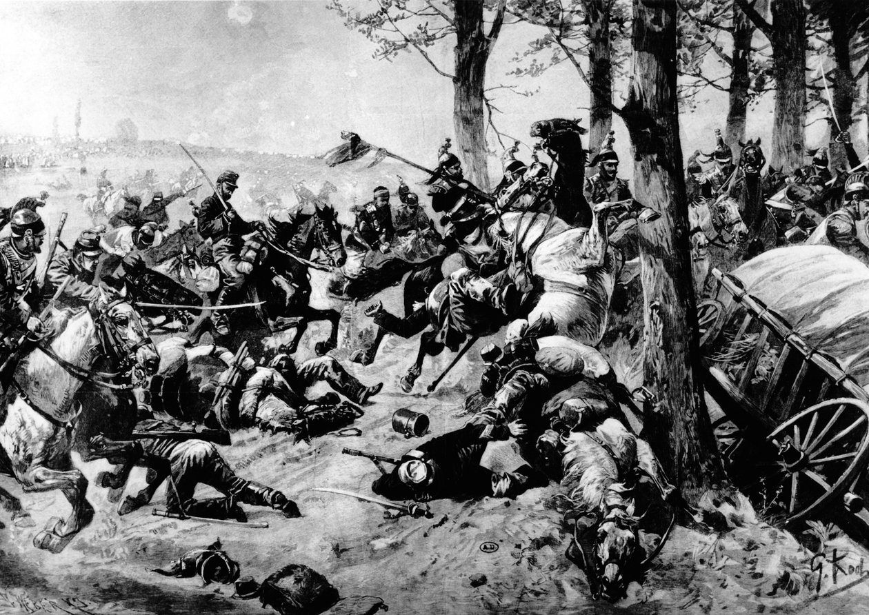Los caballeros acorazados franceses cargando en la batalla de Sedan el 1 de septiembre de 1870 de Georg Koch