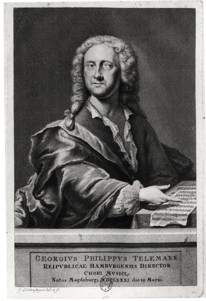 Retrato de Georg Philipp Telemann (1681-1757) de Georg Lichtensteger