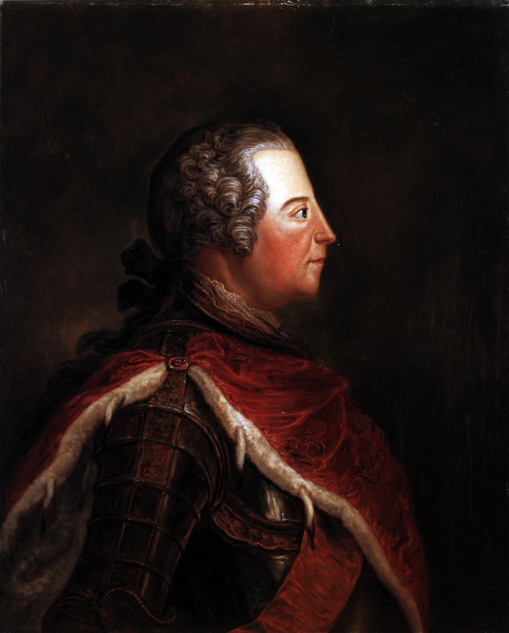 Federico II de Prusia como príncipe heredero de perfil de Georg Wenzeslaus von Knobelsdorff