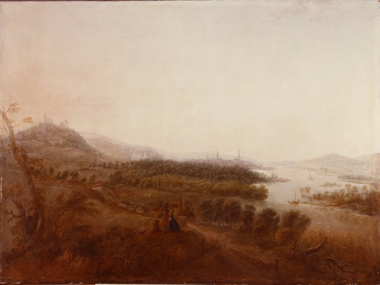 Vista desde el Schloss Sanssouci, Potsdam, 1750 de Georg Wenzeslaus von Knobelsdorff