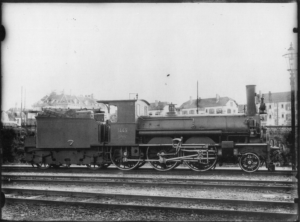 Locomotora de tren de pasajeros Nº 1445 del tipo B 3/4 de los Ferrocarriles Federales Suizos de Georg Wilhelm Hecklau