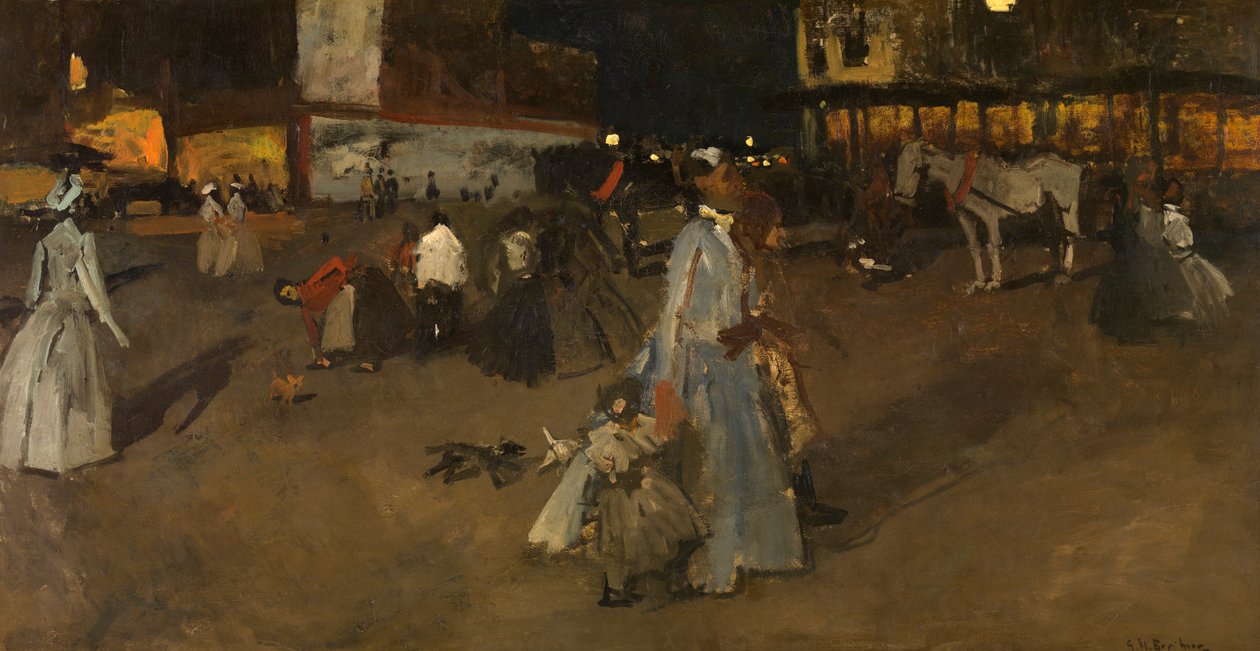 Una tarde en el dique de Amsterdam (óleo sobre lienzo) de Georg Hendrik Breitner