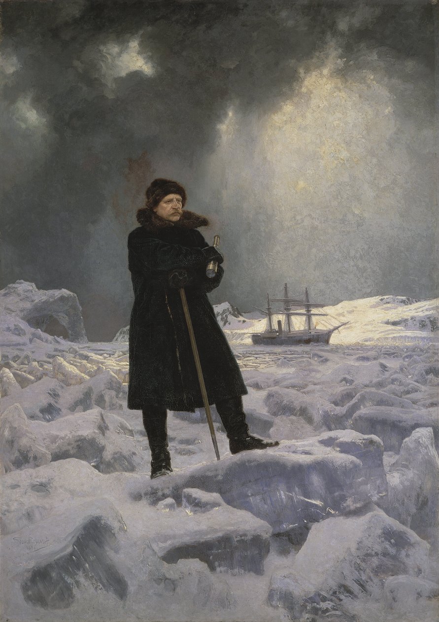 Retrato del barón Adolf Erik Nordenskioeld, explorador del Ártico de Georg  Rosen