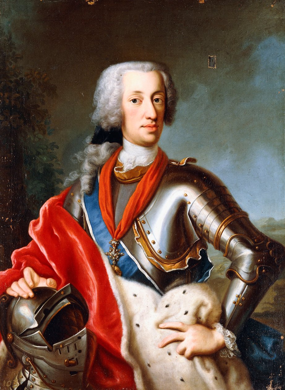 Retrato de Karl Albrecht Wittelsbach, de pie, de tres cuartos, con traje de gala (óleo sobre lienzo) de Georg (circle of) Desmarees