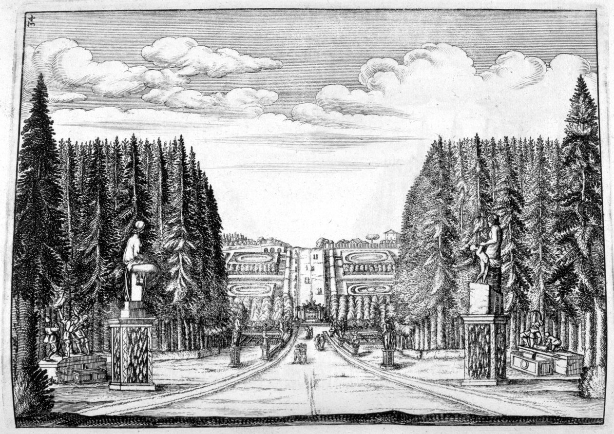 Diseño de castillo y jardín, 1664 de Georg Andreas Bockler