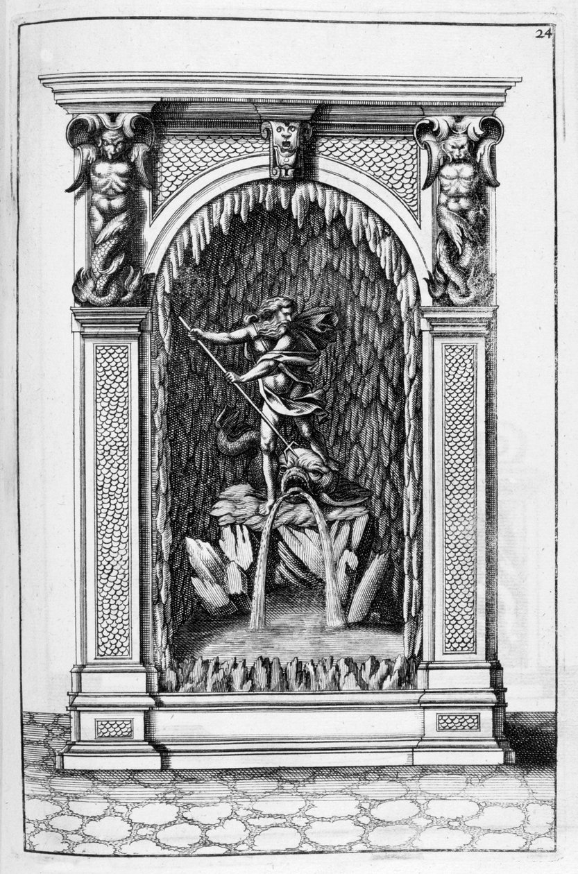 Fuente, diseño de gruta, 1664 de Georg Andreas Bockler