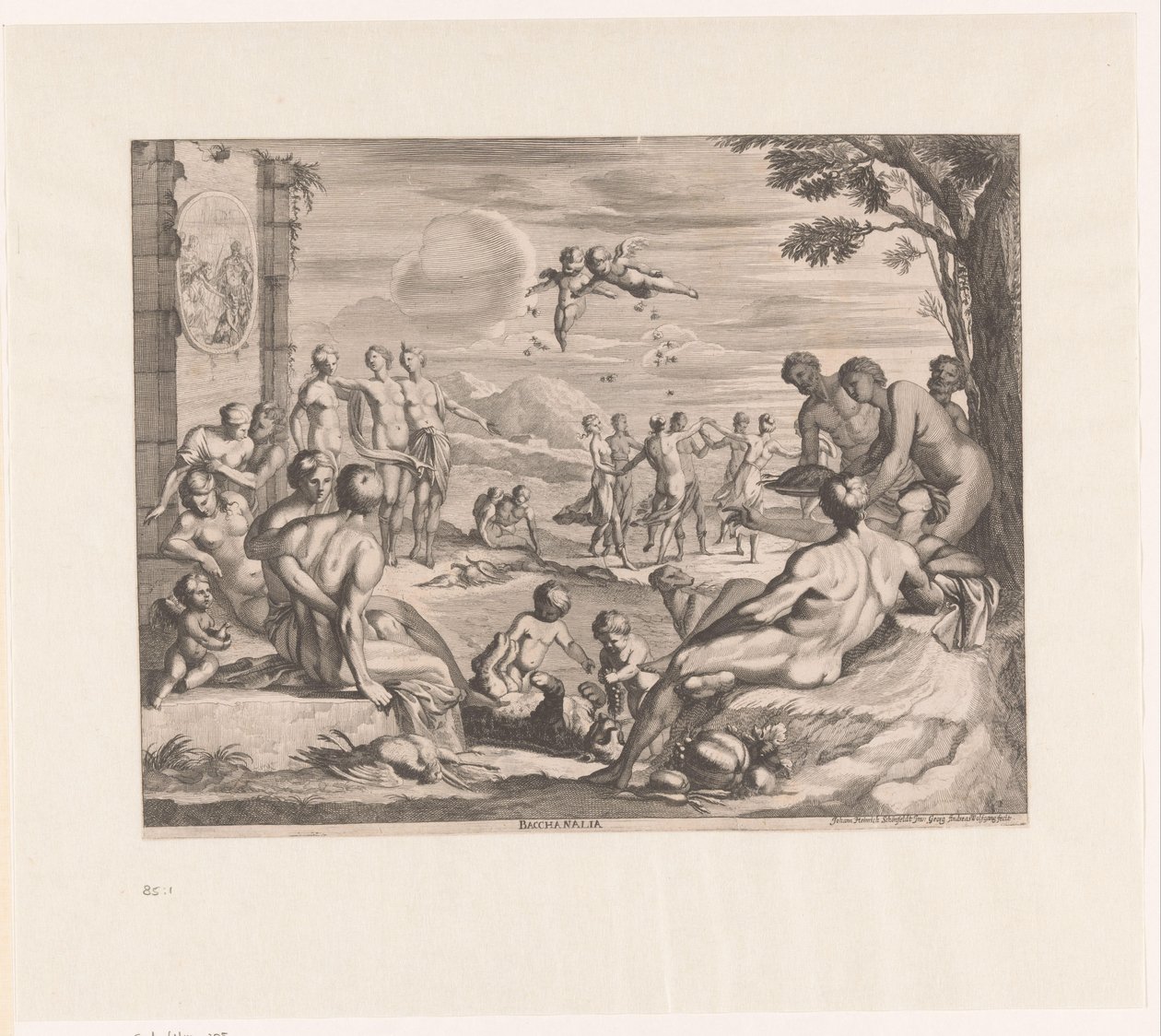 Báquico Bacchanalia (título sobre el objeto) de Georg Andreas Wolfgang
