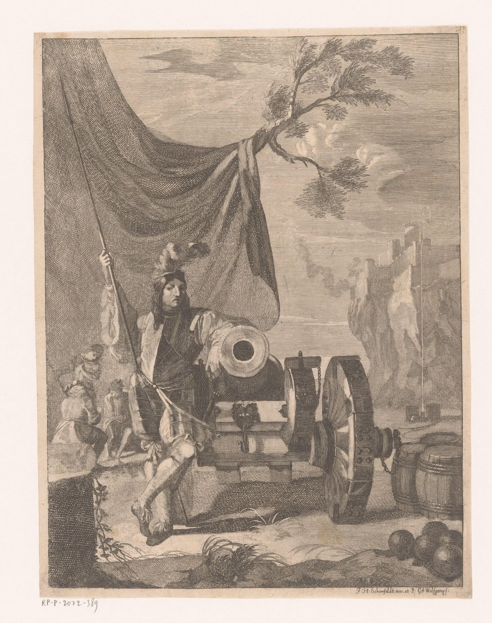 Artillero en un arma de Georg Andreas Wolfgang