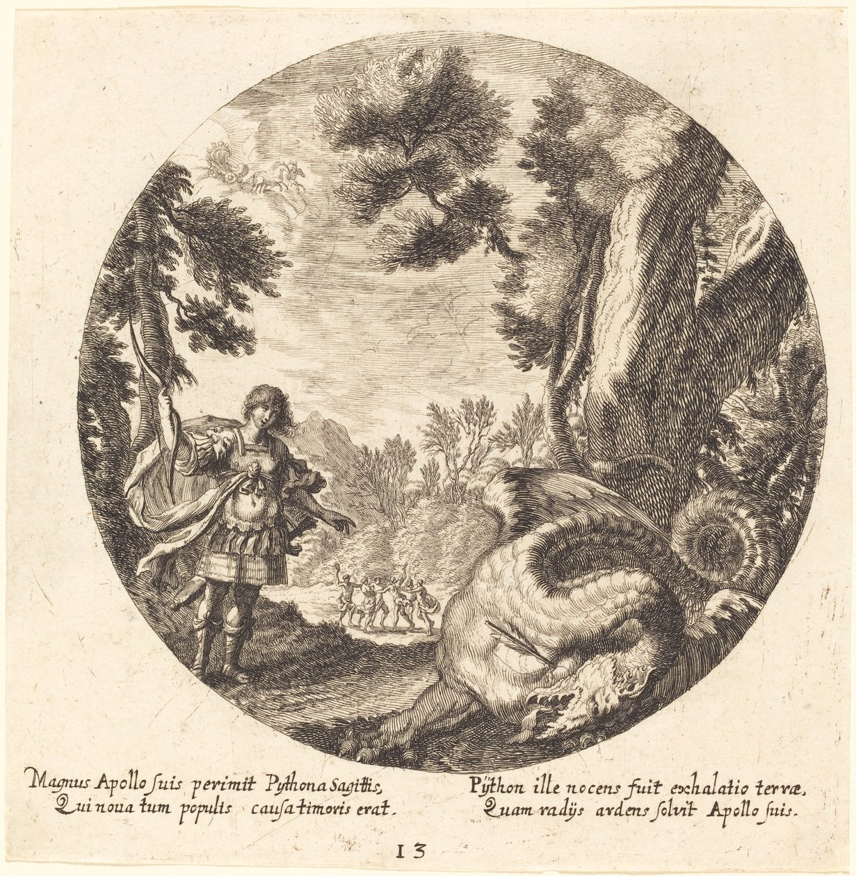 Apolo matando al Pitón de Georg Andreas Wolfgang the Elder