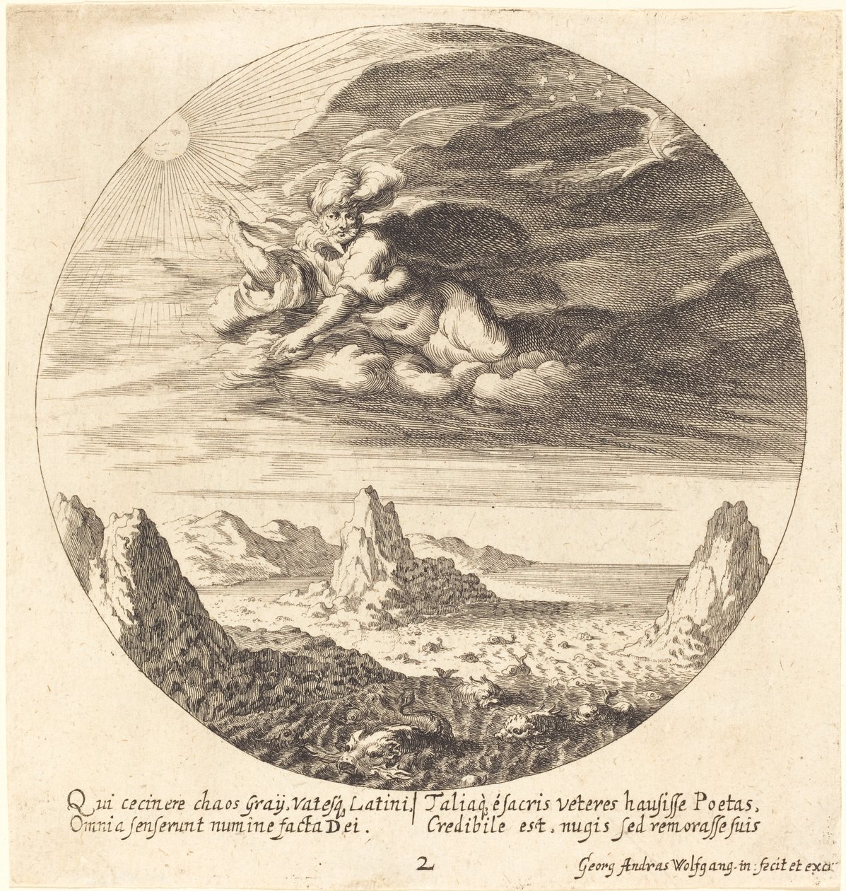 Dios creando orden del caos de Georg Andreas Wolfgang the Elder