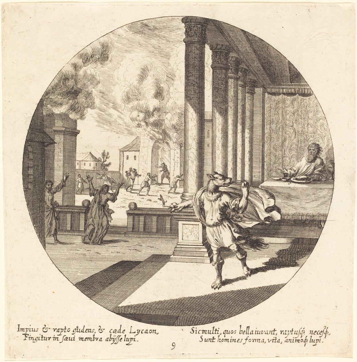 Júpiter convierte a Licaón en lobo de Georg Andreas Wolfgang the Elder
