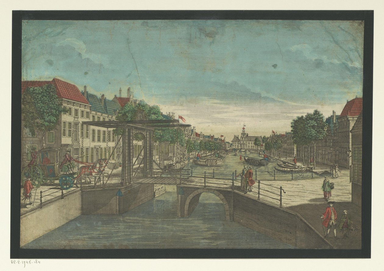 Vista de la Bierkade en La Haya de Georg Balthasar Probst (possibly)