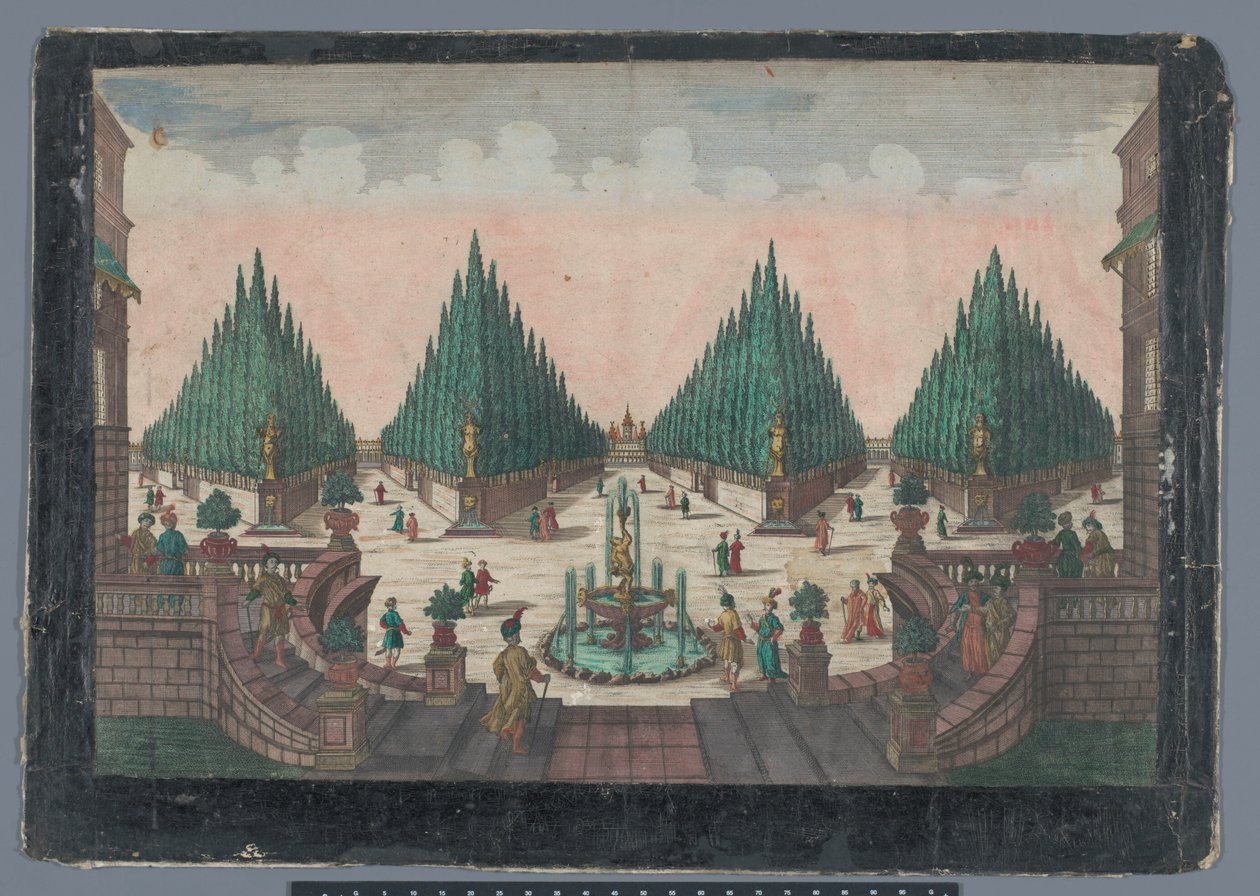 Vista de un jardín de cipreses en Constantinopla Prospect des Cypresses Gartens de Georg Balthasar Probst (possibly)