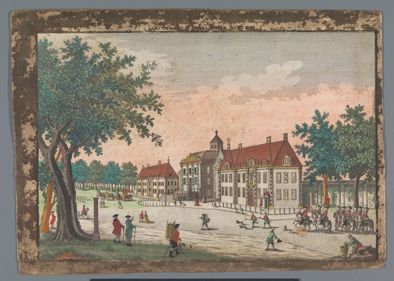 Vista del Palacio Huis ten Bosch en La Haya Gesicht des Lust-Hausses Orange Hall (título sobre el objeto) La Haya (título de la serie) de Georg Balthasar Probst