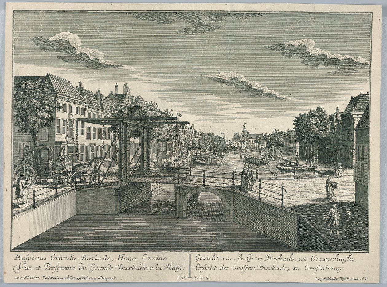 Vista de la Gran Bierkade, La Haya de Georg Balthasar Probst