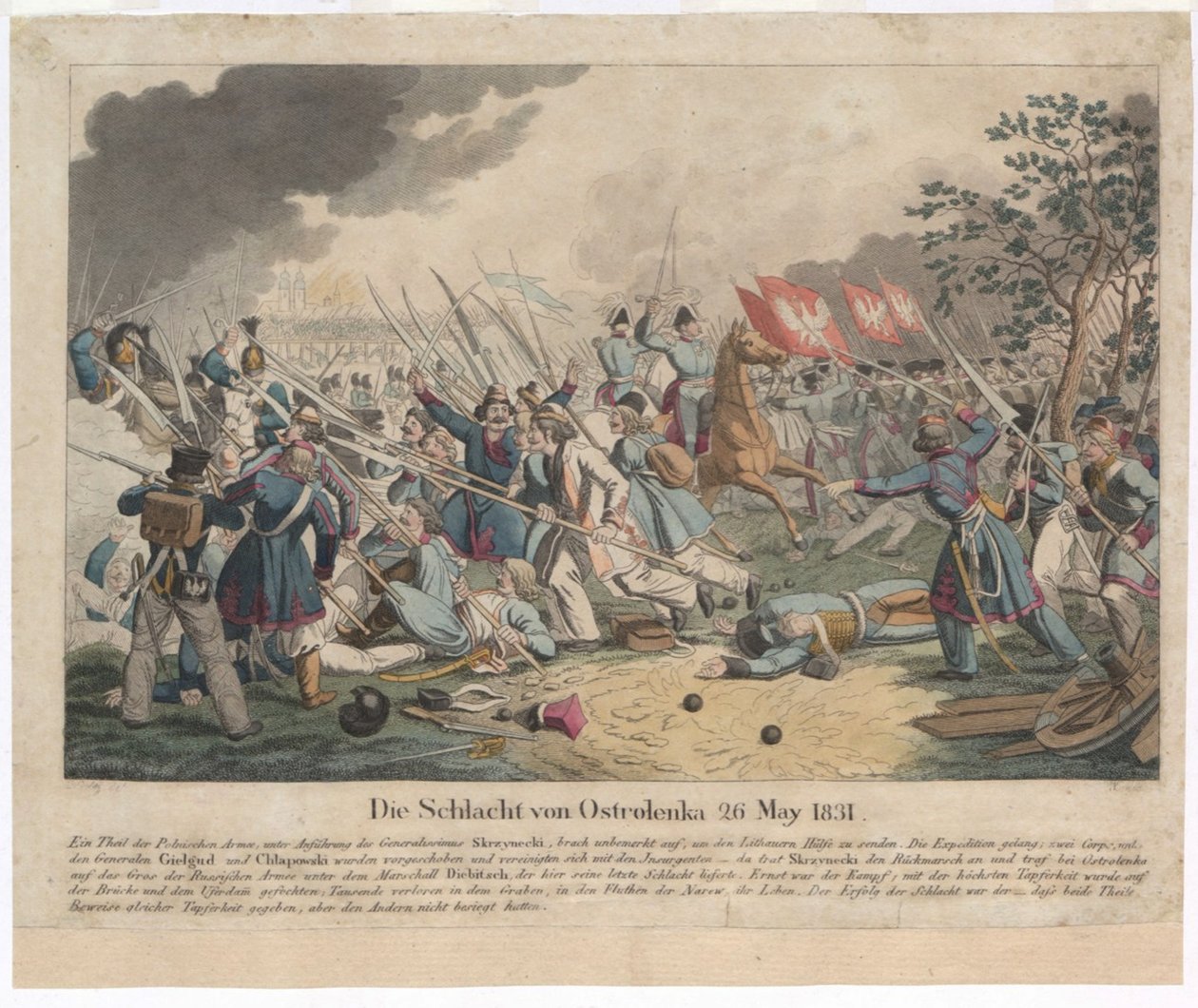 La Batalla de Ostroleka el 26 de mayo de 1831 de Georg Benedikt Wunder