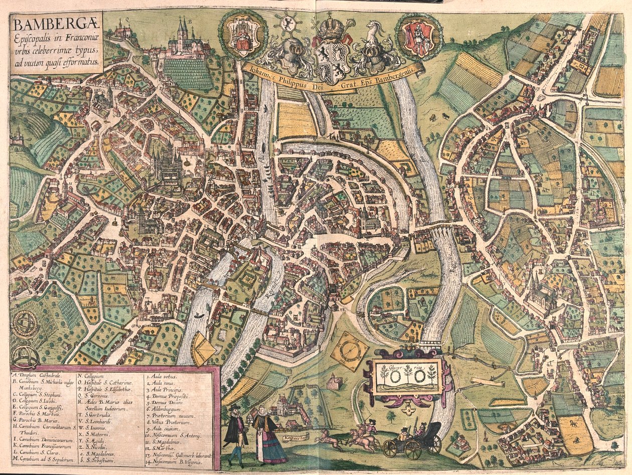 Bambergen, Alemania - en "Civitates Orbis Terrarum" de Georg Braun, Colonia 1617 de Georg Braun