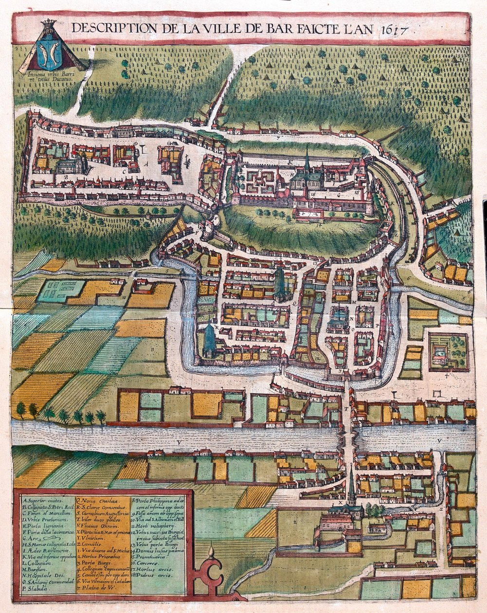 Bar le Duc, Francia - en "Civitates Orbis Terrarum" de Georg Braun, Colonia 1617 de Georg Braun