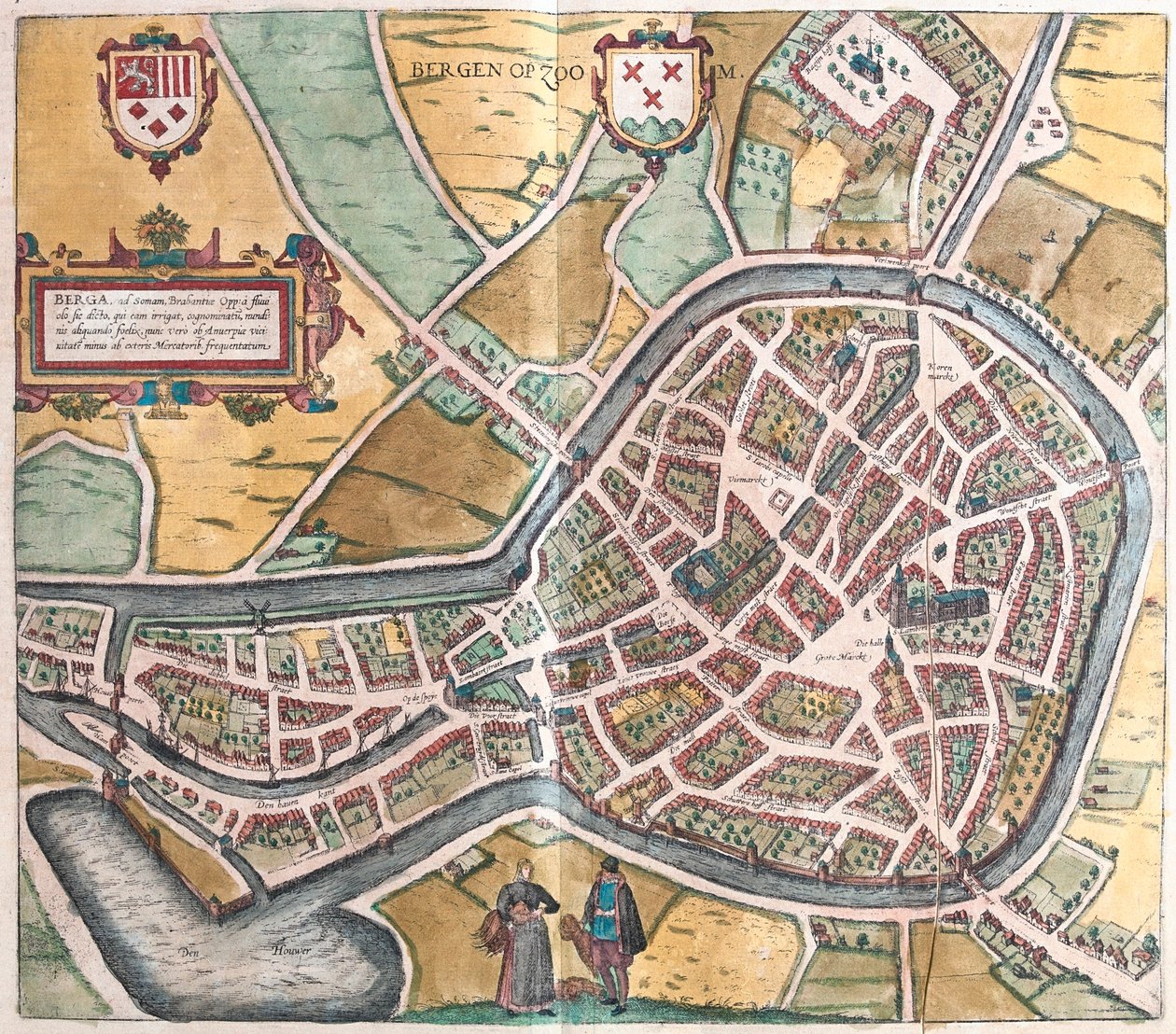 Bergen, Noruega, en "Civitates Orbis Terrarum" de Georg Braun, Colonia 1617 de Georg Braun