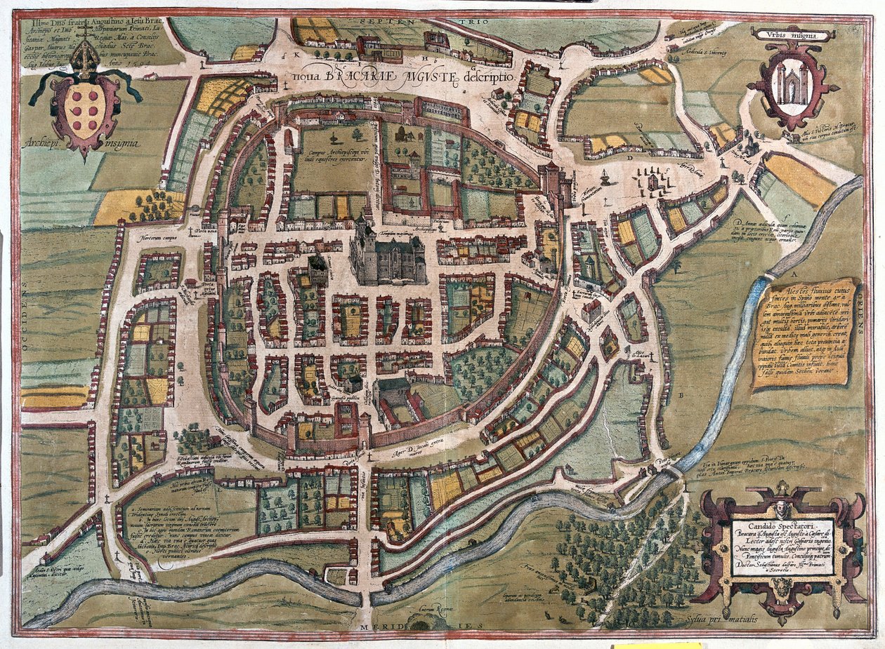 Braga, Portugal - en "Civitates Orbis Terrarum" de Georg Braun, Colonia 1617 de Georg Braun