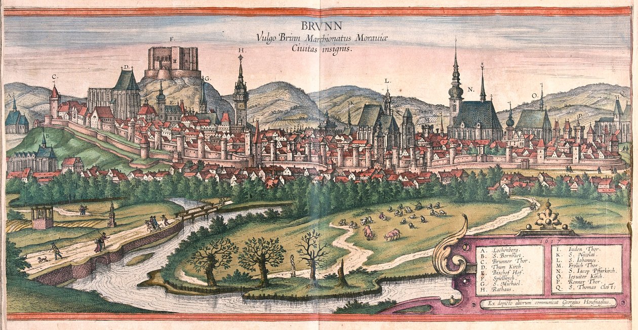 Brno (Moravia), República Checa - en "Civitates Orbis Terrarum" de Georg Braun, Colonia 1617 de Georg Braun