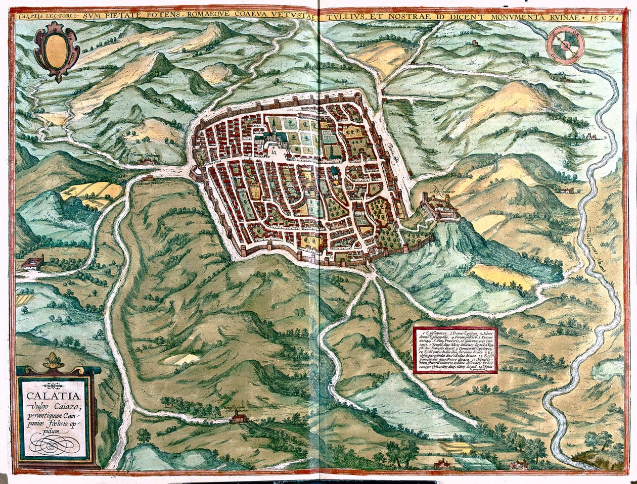 Caiazzo, Italia - en "Civitates Orbis Terrarum" de Georg Braun, Colonia 1617 de Georg Braun