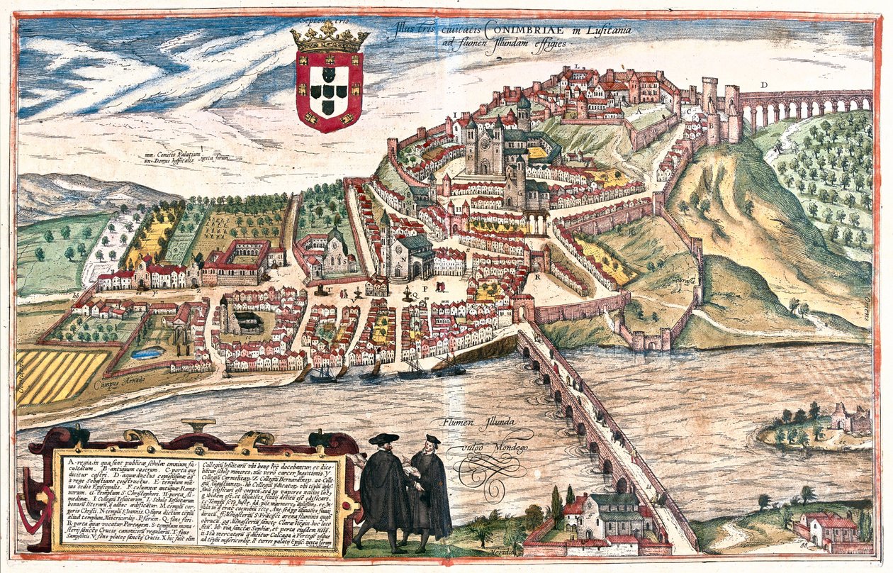 Coimbra, Portugal - en "Civitates Orbis Terrarum" de Georg Braun, Colonia 1617 de Georg Braun