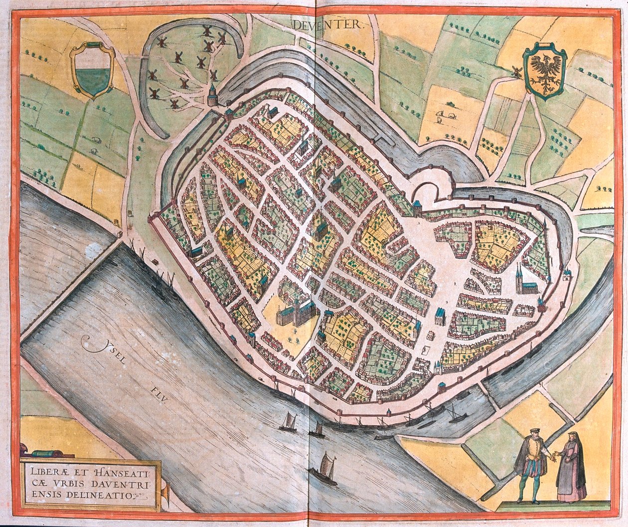 Deventer, Países Bajos - en "Civitates Orbis Terrarum" de Georg Braun, Colonia 1617 de Georg Braun