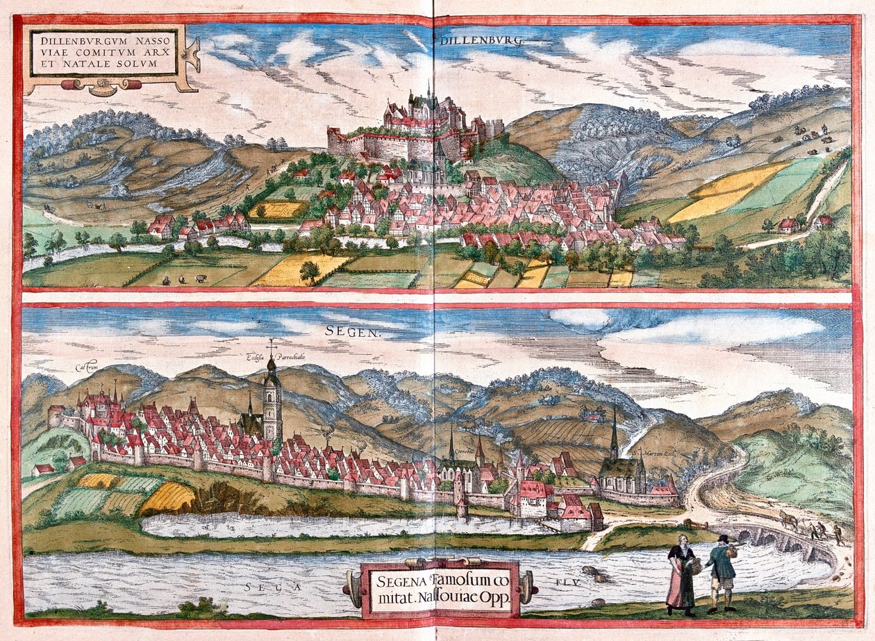 Dillenburg - Siegen, Alemania - en "Civitates Orbis Terrarum" de Georg Braun, Colonia 1617 de Georg Braun