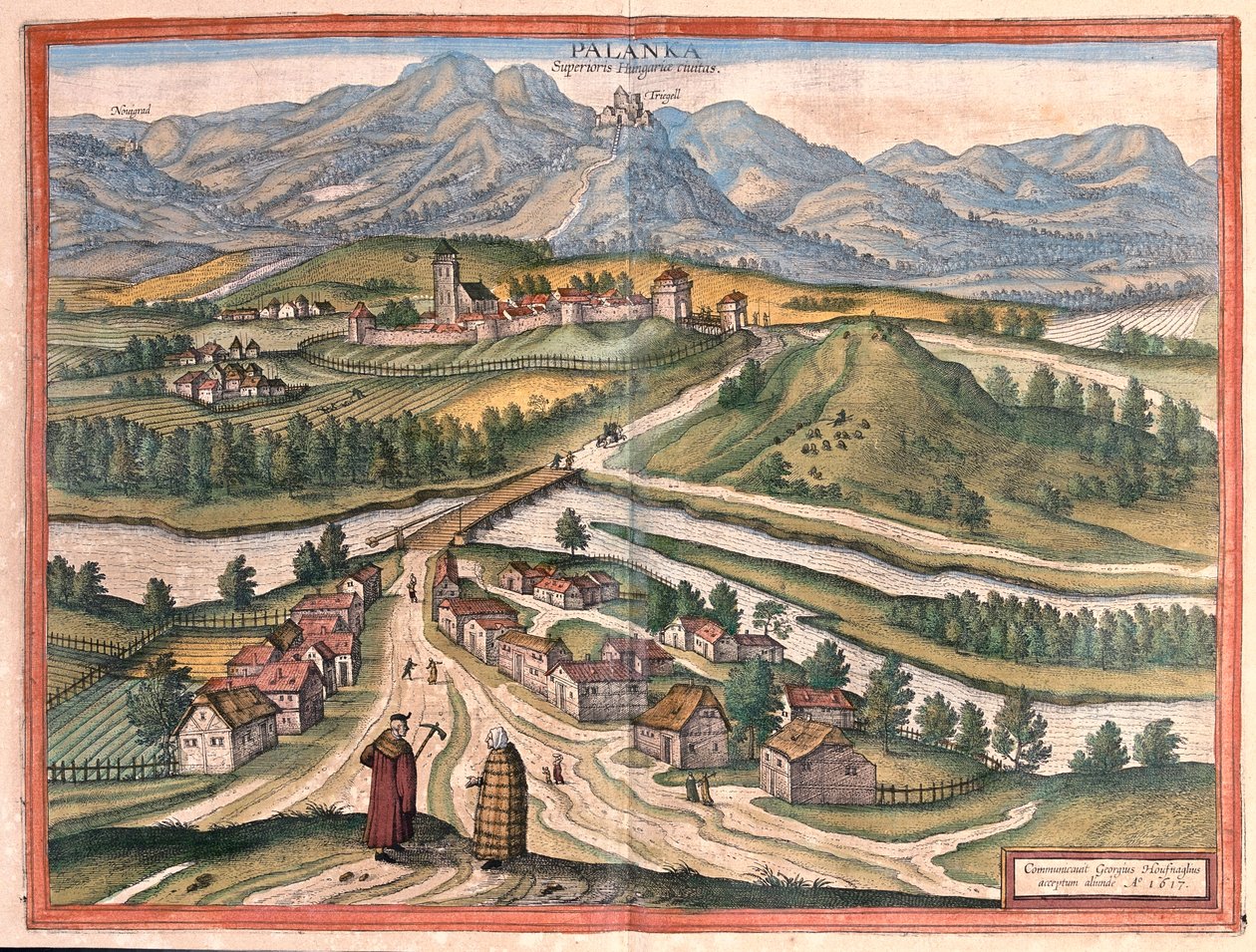 Drégelypalank, Hungría - en "Civitates Orbis Terrarum" de Georg Braun, Colonia 1617 de Georg Braun