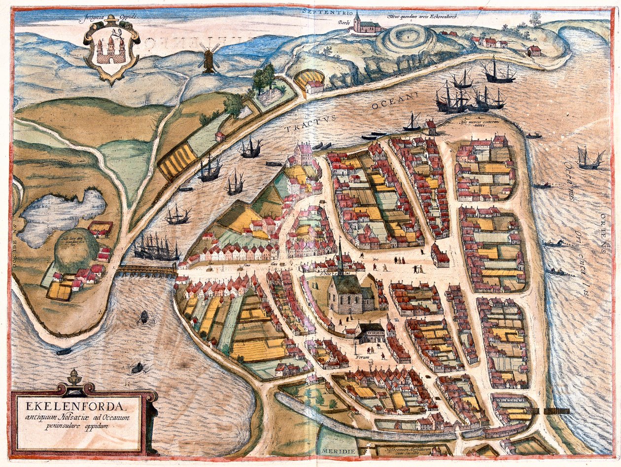 Eckernforde, Alemania - en "Civitates Orbis Terrarum" de Georg Braun, Colonia 1617 de Georg Braun