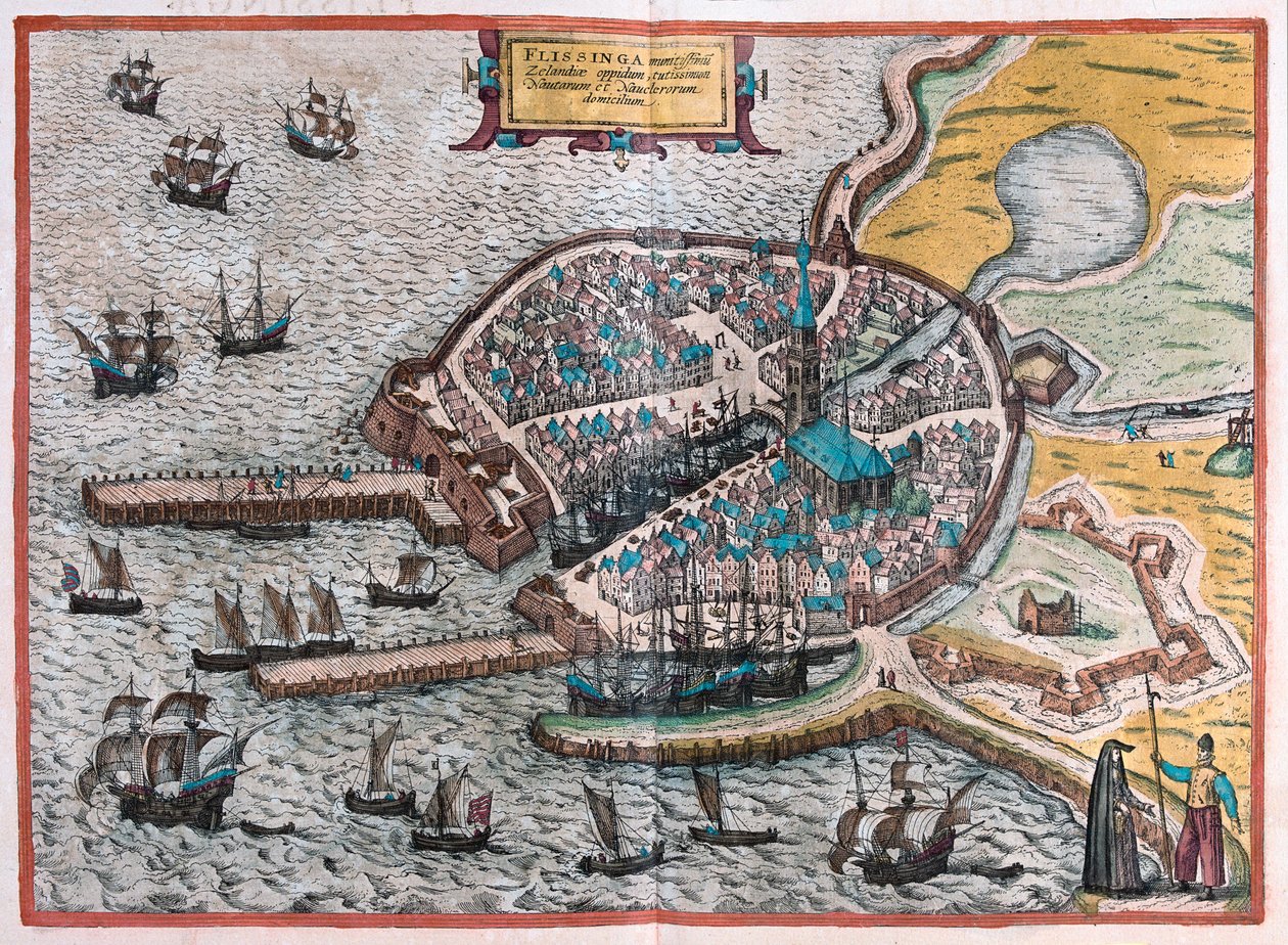 Flenish, Bélgica - en "Civitates Orbis Terrarum" de Georg Braun, Colonia 1617 de Georg Braun