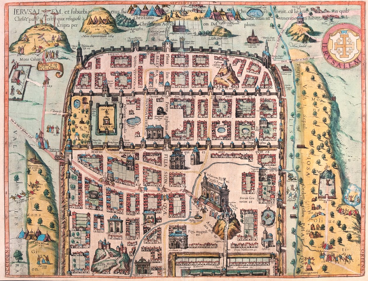 Jerusalén, Israel - en "Civitates Orbis Terrarum" de Georg Braun, Colonia 1617 de Georg Braun