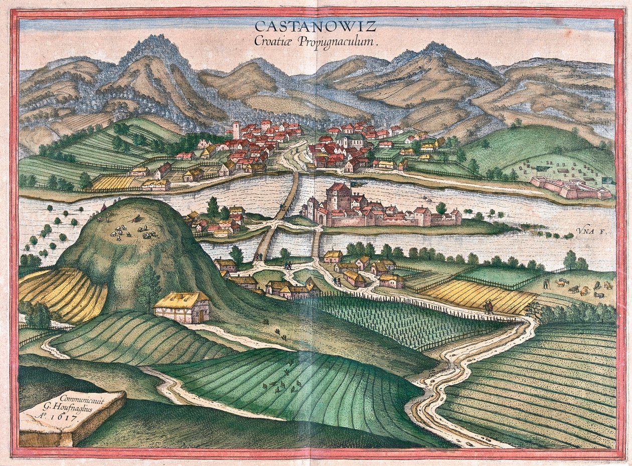 Kostajnica, Croacia - en "Civitates Orbis Terrarum" de Georg Braun, Colonia 1617 de Georg Braun