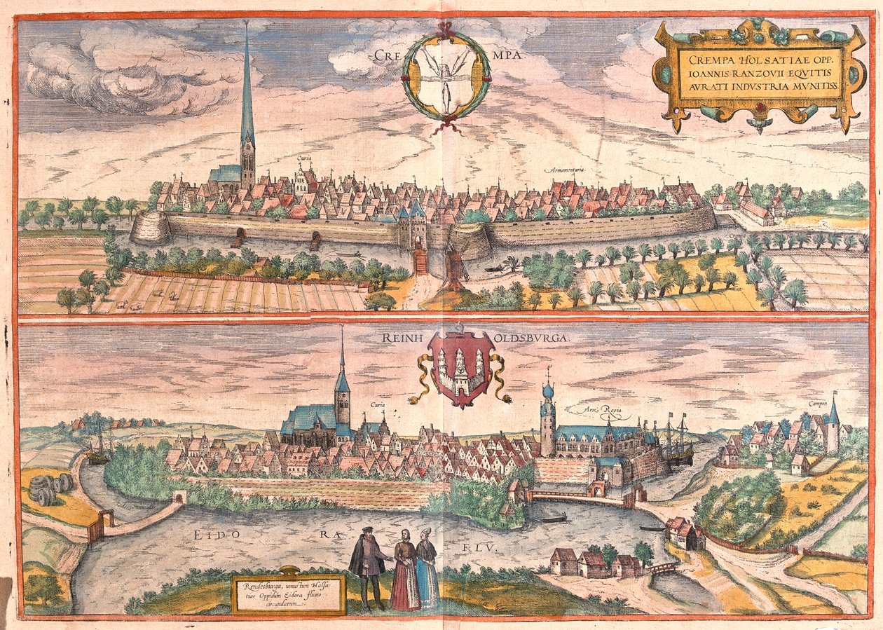 Krempe, Rendsburg, Alemania - en "Civitates Orbis Terrarum" de Georg Braun, Colonia 1617 de Georg Braun