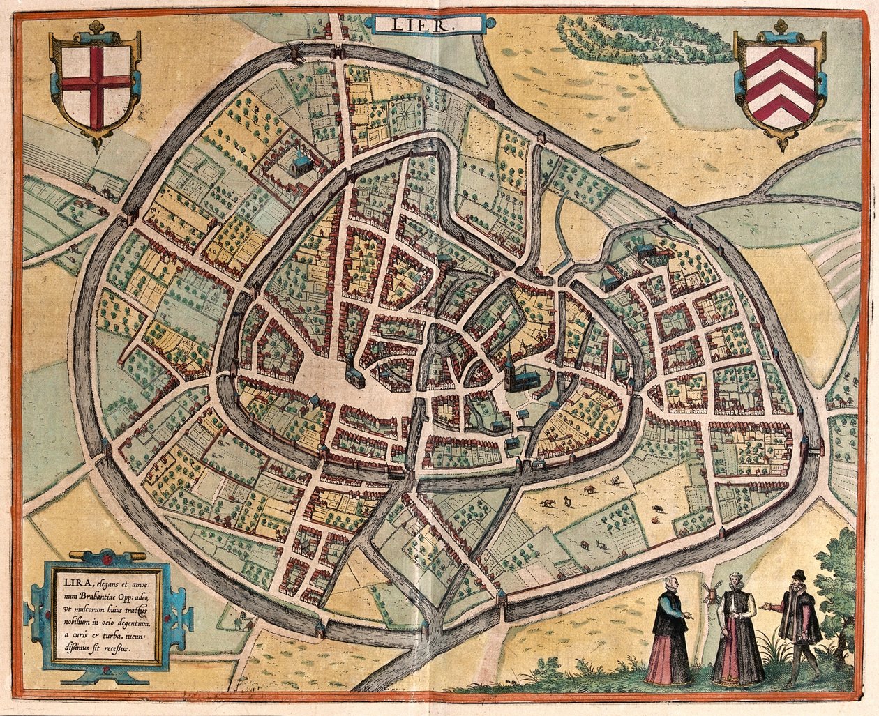 Lier, Bélgica - en "Civitates Orbis Terrarum" de Georg Braun, Colonia 1617 de Georg Braun