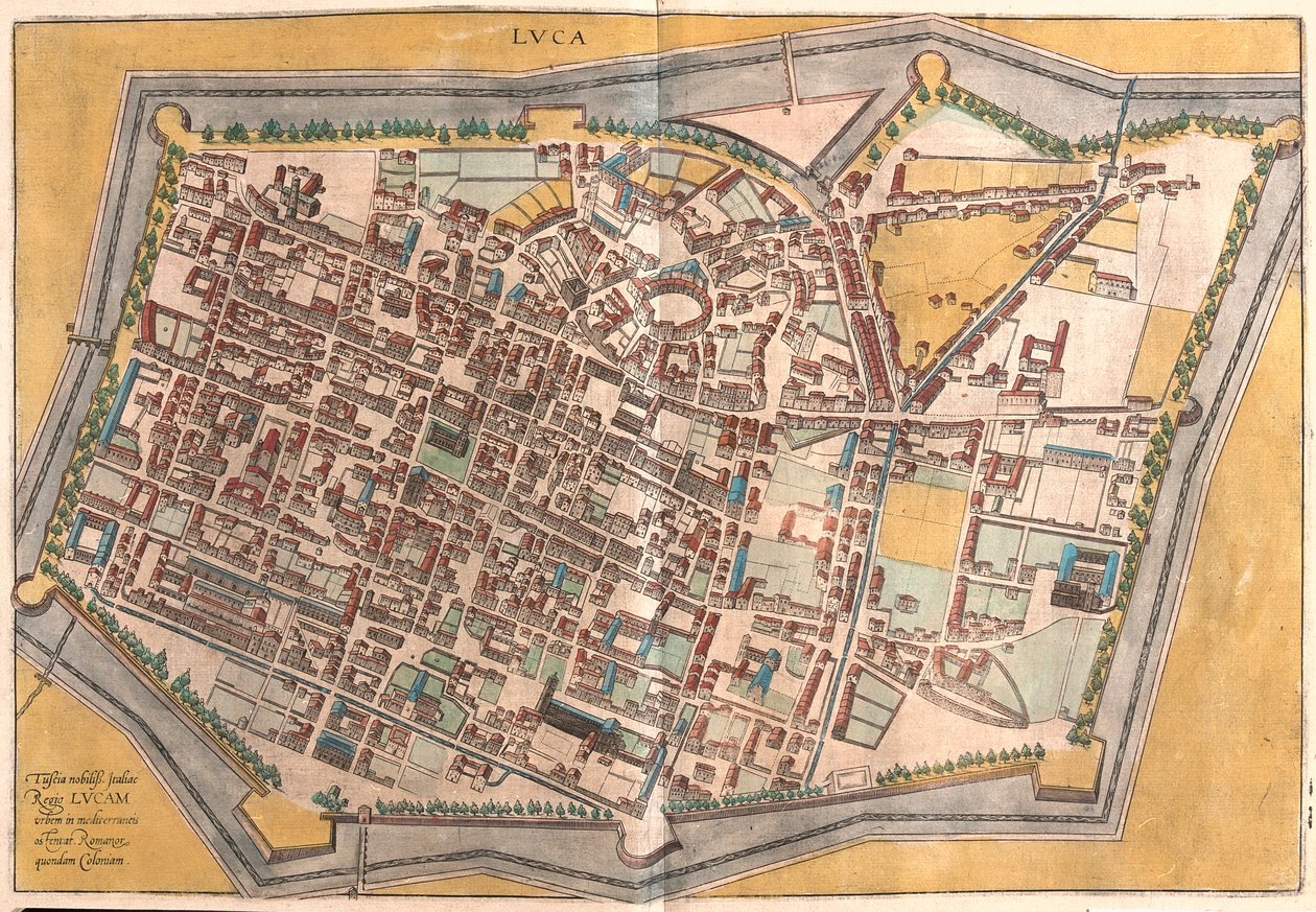 Lucca, Italia - en "Civitates Orbis Terrarum" de Georg Braun, Colonia 1617 de Georg Braun