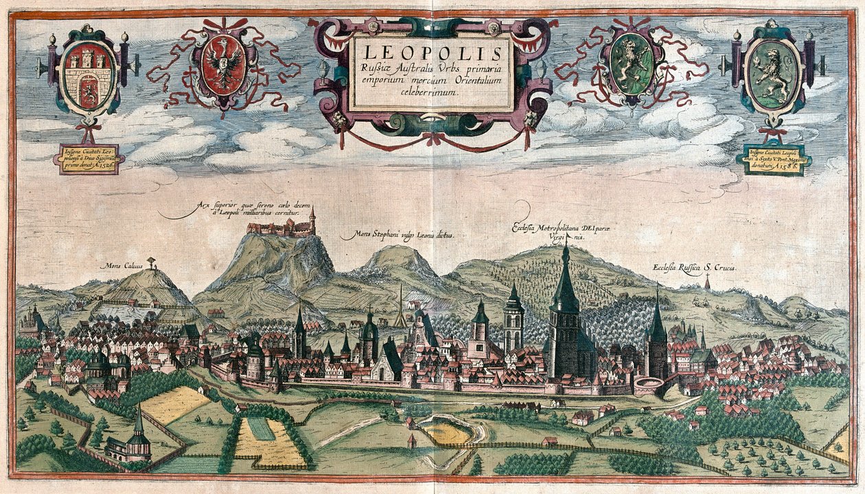 Lviv , Ucrania- en "Civitates Orbis Terrarum" de Georg Braun, Colonia 1617 de Georg Braun