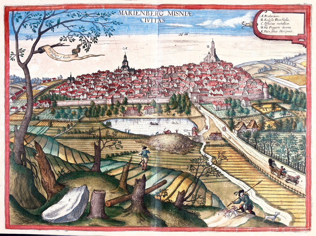 Marienberg, Alemania - en "Civitates Orbis Terrarum" de Georg Braun, Colonia 1617 de Georg Braun