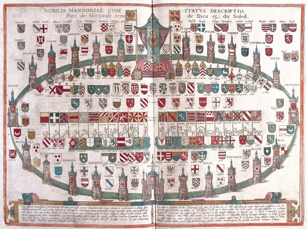 Mons , Bélgica - en "Civitates Orbis Terrarum" de Georg Braun, Colonia 1617 de Georg Braun