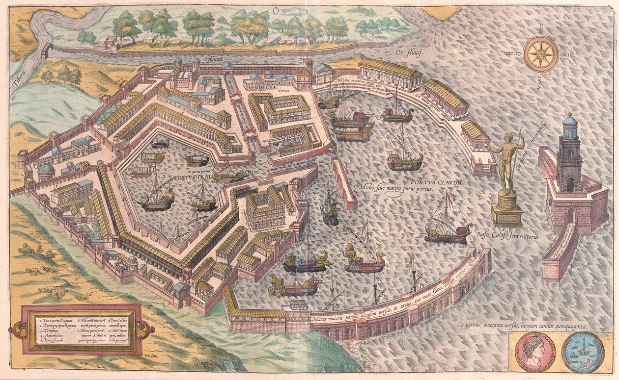 Ostia, Italia - en "Civitates Orbis Terrarum" de Georg Braun, Colonia 1617 de Georg Braun