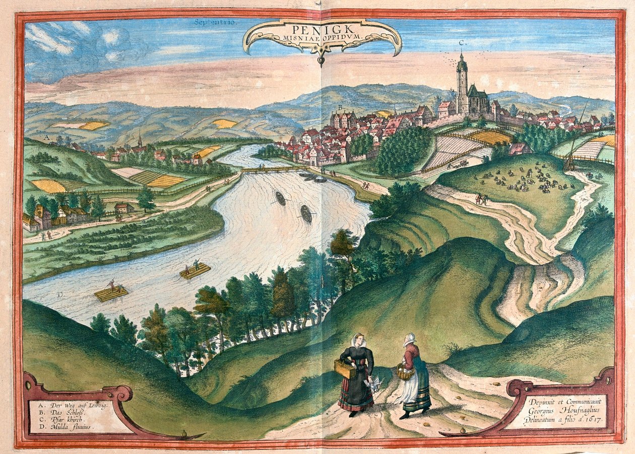 Penig, Alemania - en "Civitates Orbis Terrarum" de Georg Braun, Colonia 1617 de Georg Braun