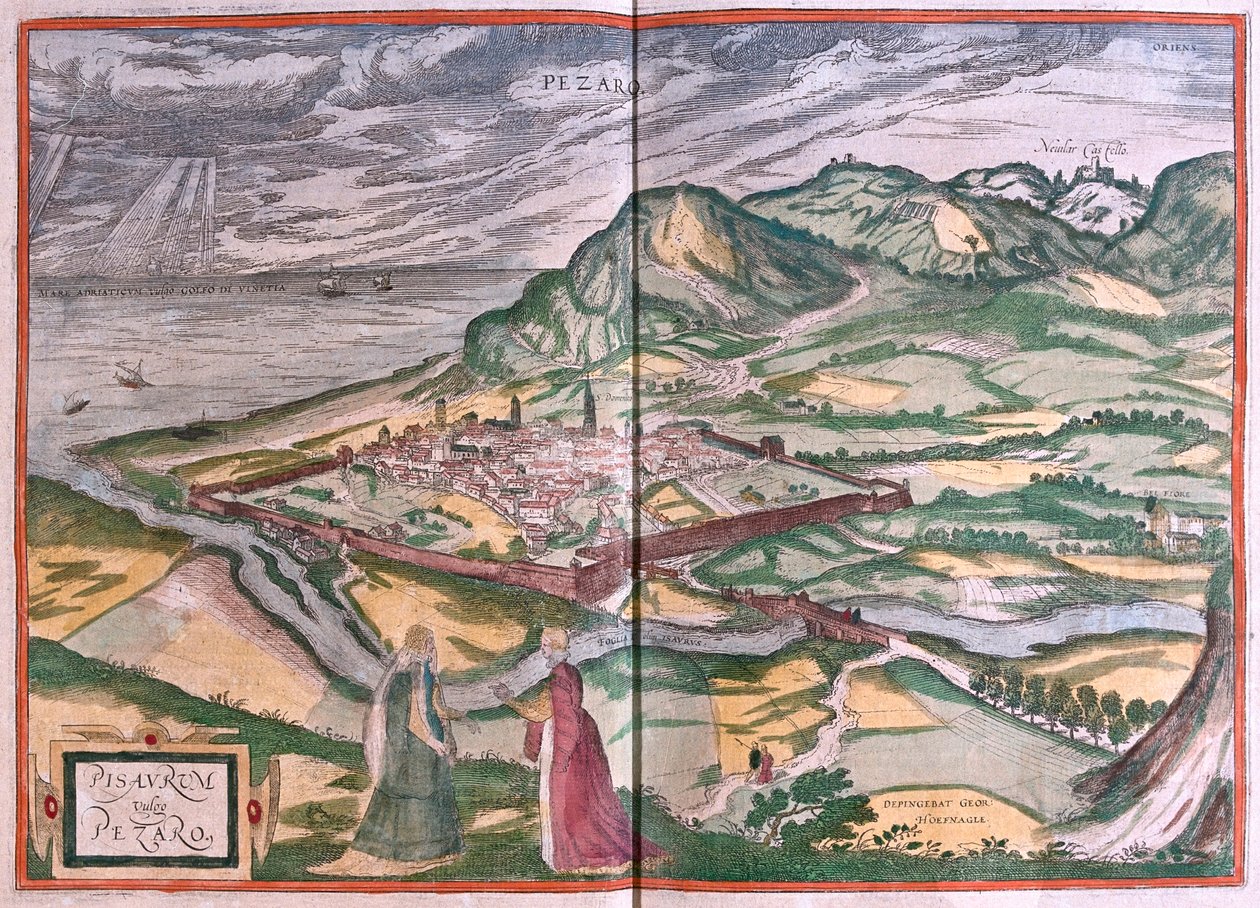 Pesaro, Italia - en "Civitates Orbis Terrarum" de Georg Braun, Colonia 1617 de Georg Braun