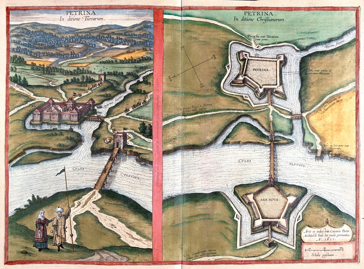 Petrinja, Croacia - en "Civitates Orbis Terrarum" de Georg Braun, Colonia 1617 de Georg Braun