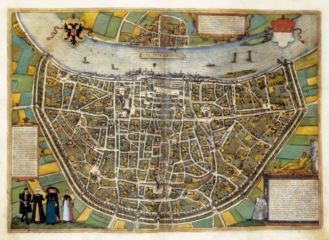 Plano de la ciudad de Burgos en España de Georg Braun