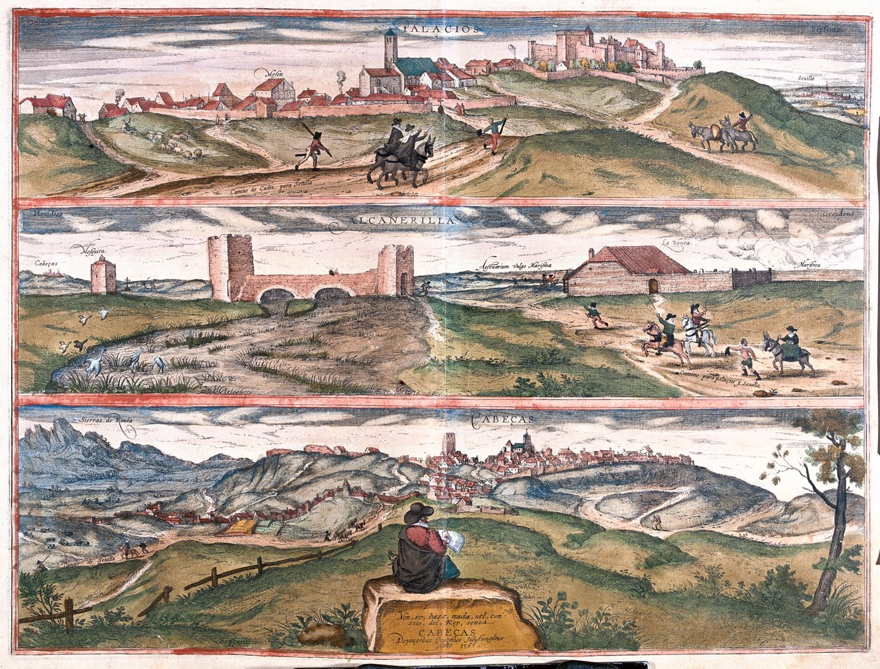 Plasencia - Alcántara - Cabezas, España - en "Civitates Orbis Terrarum" de Georg Braun, Colonia 1617 de Georg Braun