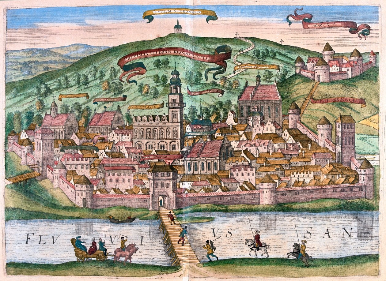Przemysl, Polonia - en "Civitates Orbis Terrarum" de Georg Braun, Colonia 1617 de Georg Braun