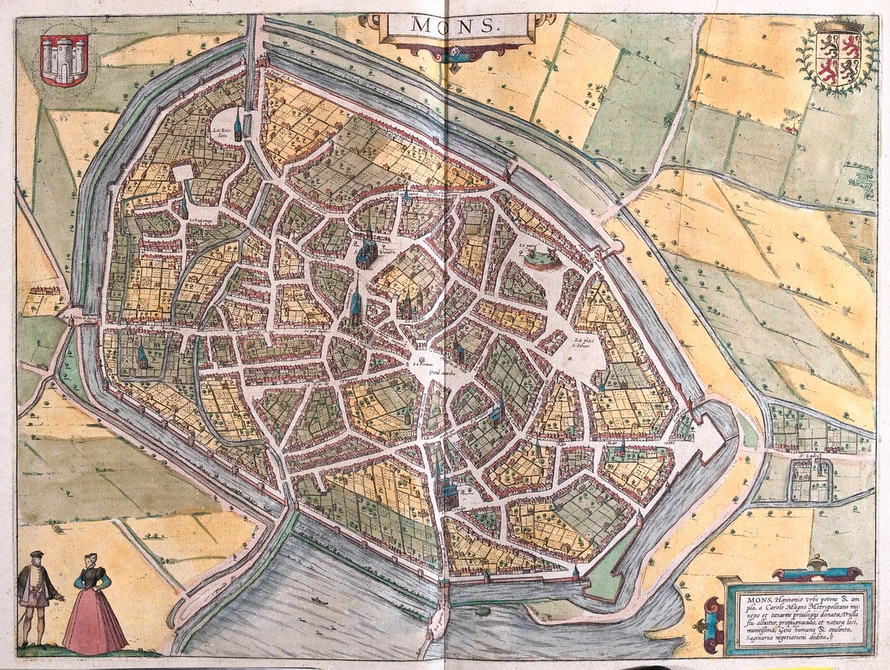Ruen, Nimes y Burdeos, Francia - en "Civitates Orbis Terrarum" de Georg Braun, Colonia 1617 de Georg Braun