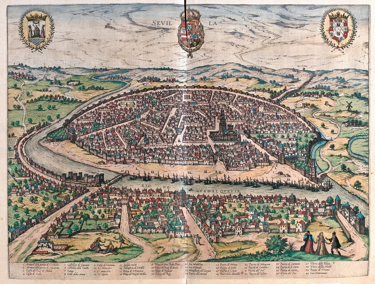 Sevilla, España - en "Civitates Orbis Terrarum" de Georg Braun, Colonia 1617 de Georg Braun