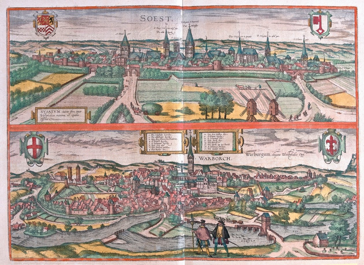 Soest, Warburg, Alemania - en "Civitates Orbis Terrarum" de Georg Braun, Colonia 1617 de Georg Braun